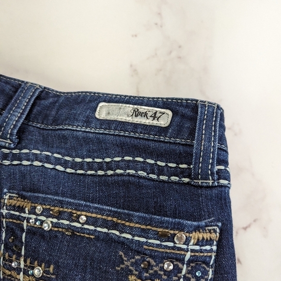 Wrangler Rock 47 Jeans Women 27 X 27 Low Rise Bootcut Denim Crop Short Petite - Picture 13 of 13